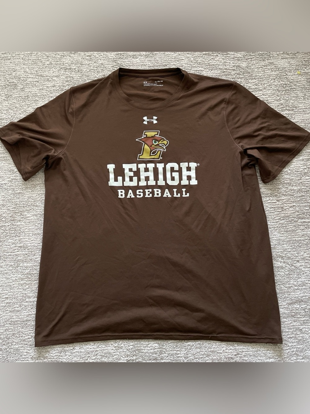 Under Armour Lehigh Mountain Hawks Baseball HeatGear Brown Shirt Mens Size XL
